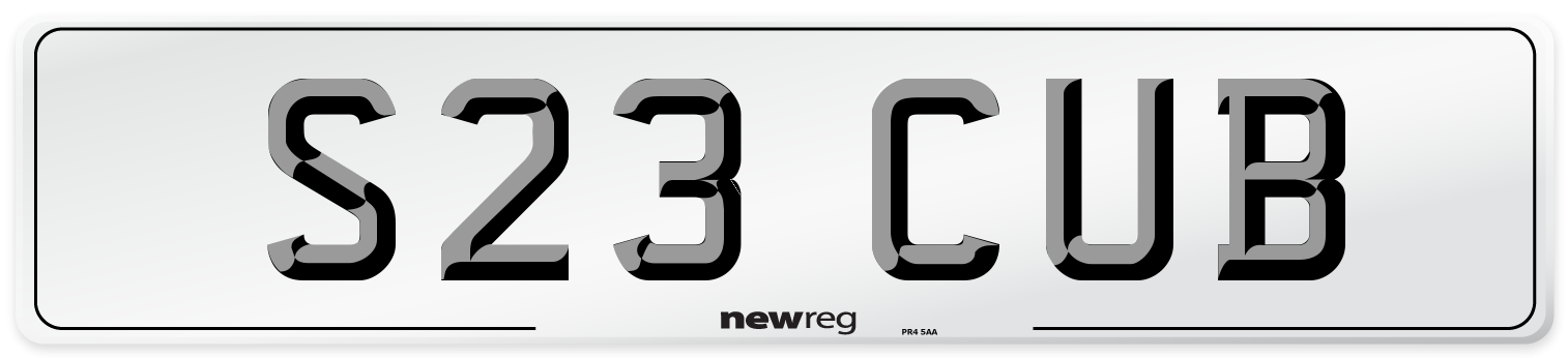 S23 CUB Number Plate from New Reg